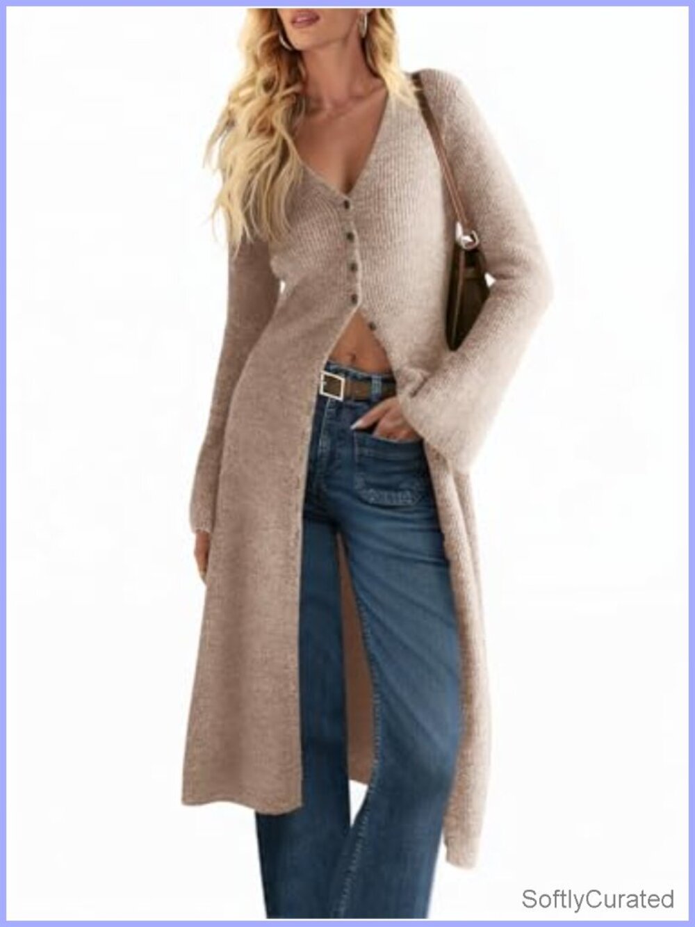 Womens Long Cardigan Sweater Button Down Midi Knit Duster Coatigan